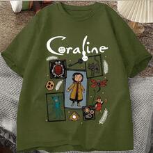 Unisex T-Shirt, Cartoon, Movie, 100% Cotton - Army Green - View 1