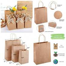 135pcs White Paper Bags With Handles Assorted Sizes Bags Bulk, Kraft Paper Bags Small Business, Shopping Bags, Retail Bags, Party Bags, Merchandise Bags, Favor Bags