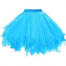 Vintage 1950s Short Tulle Petticoat Ballet Bubble Tutuhalloween - 藍色 - 查看 11