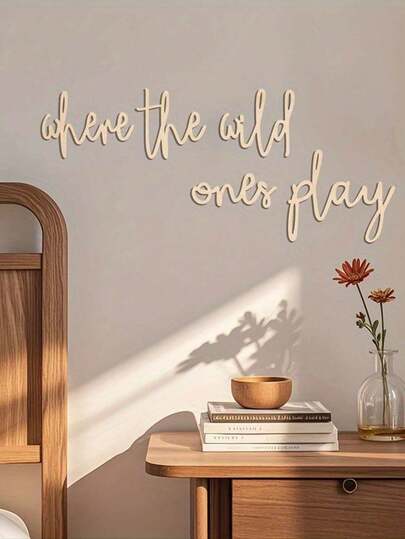 1 Set Holz Wandplakette für Spielzimmer, Wildspielbereich, Buchstaben und Zahlen Wanddekoration für Kinderzimmer, geeignet für Spielzimmer oder Zuhause, charmante und fröhliche Wanddekoration, anwendbar für Zuhause, Schlafzimmer und Kinderzimmer - einzigartiges Geschenkidee