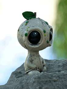 Neue Produkt Großaugen Alien Harz Figur, Heim Dekoration Tisch Outdoor Garten Ornament - Feiertag Heim Dekoration für Weihnachten, Halloween, Thanksgiving, Valentinstag - langanhaltend Elf Statue, Keine Elektrizität erforderlich