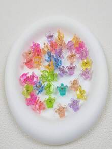 20pcs Mini Butterfly Hair Clips, Plastic Candy Color Hair Clips For Bangs & Flyaways