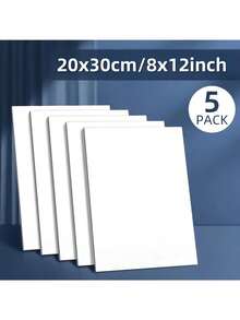 5 pezzi Tavolette di tela 20x30cm/8x12in, progettate per progetti ad acrilico, olio, acquerello, adatte per artisti professionisti, studenti e adulti, realizzate in materiali di alta qualità - compatibili con vari media pittorici - spessore 3mm, abbondanti forniture artistiche per il godimento creativo