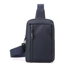 Nueva bolsa de pecho pequeña impermeable para deportes de ocio al aire libre, mini bolsa cruzada de nylon para hombres y mujeres - Azul - Ver 2