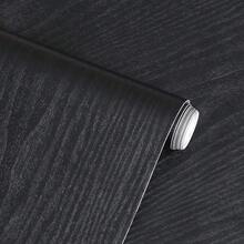 1 Rolle - Schwarzes Holz Kontaktpapier, Abziehbar und Klebend für Arbeitsplatten, authentischer Holzoptik, strapazierfähig, verstärkend wasserdicht für Zuhause und Büro, schwarzes Holz Abzieh- & Klebefolie - wasserdicht, selbstklebend, dekorativ für Möbel und echte Holzoberflächen, leicht zu reinigen