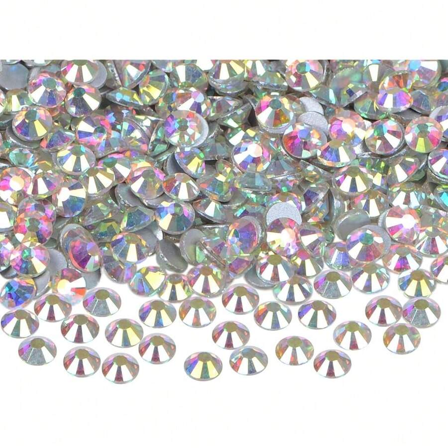 288PCS Art Nail Rhinestones Non Hotfix Glue Fix Round Crystals Glass Flatback For DIY Jewelry Making With One Picking Pen (Ss30 288PCS, Crystal AB){"Color_name":"CrystalAB","Size_name":"Ss30288pcs"} - 水晶ABss30288件 - 查看 1