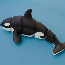 1pc 3D Printed Orca Model Ornament, Realistic Marine Life Model, Suitable For Display - Multicolor - View 2