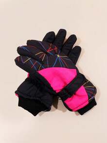 1 Paar Kinder Wasserdichte Warme Schneehandschuhe, Winddichte Skihandschuhe mit Fingern für Jungen und Mädchen, Herbst/Winter