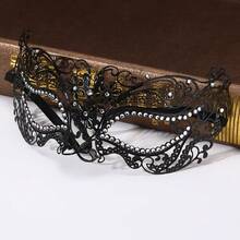 Venetian Iron Art High-End Luxury Metal Mask With Diamond-Encrusted Design For Costume Ball Performance & Cosplay Goddess Princess Prop