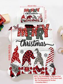 2PCS Christmas Duvet Cover Double-Sided Santa Claus, Sleigh ,Reindeer Print Soft Comfortable Duvet Cover Sets, Suitable For Bedroom, Guest Room, Hotel, School Dormitory, Home Decor Gifts For Christmas - Multicolor - View 9