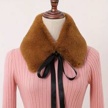 1pc Faux Fur Collar Scarf, Autumn/Winter Coat Decoration - Multicolor - View 14