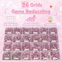 21000Pcs Pink Rhinestones For Bedazzling Kit, Mix Sizes Jelly Bedazzling Resin Gems, Pink Gems Bedazzling For Crafting, Flatback Resin Rhinestones For Craft DIY Face Makeup{"Color_name":"S6"} - S6 - 查看 4