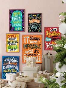 1张复古圣诞海报印刷品，梦幻般的圣诞艺术印刷品，是送给家人和朋友的理想礼物，适合客厅圣诞装饰，不含画框。 - 彩色 - 查看 4