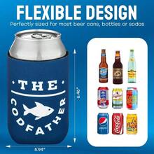 10 Pack Can Cooler Sleeves - Boat Party Favors - Nautical Party Decorations, Accessories - Funny Beer Cooler, Blue, 44 - Azul / Patchwork - Ver 4