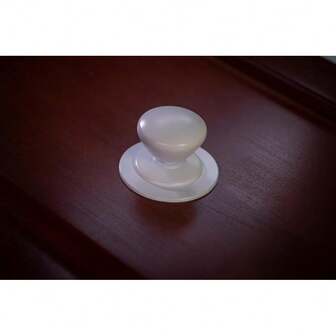 4-Pack White Large Backplate Of Kitchen Bifold Closet Cabinet Door Knob, 2-1/3" Circle  Plates For Bi-Fold Closet Doorknobs Handles Pulls, Thick Round Wide Base Disc