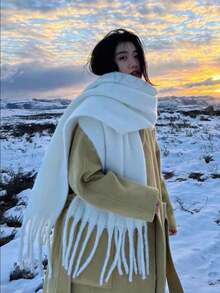 2026 New Alpaca Wool Scarf For Women, Warm Winter Scarf, Gift Box Set For Girlfriend/Best Friend - White - View 5