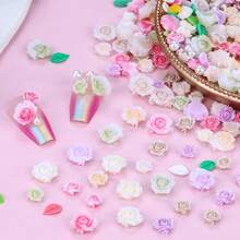 3D Flower Nail Charms Set,150pcs Mixed Size Camellia Rose Resin Charms,150pcs Mixed Size And Color Leaves,100pcs Round White Pearl Beads For Nail Accessories Nail Art (14-Rose-6color){"Color_name":"Rose-6color"} - 玫瑰-6色 - 查看 3