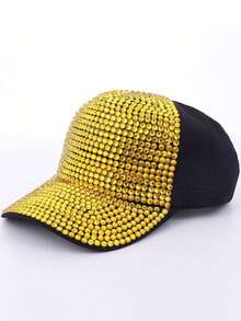 Nueva llegada Gorra de béisbol de red con rhinestones estilo coreano, visera, sombrero para exteriores, gorra de béisbol brillante para mujer