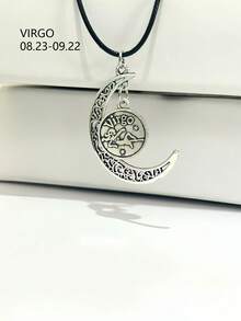 1pc Zodiac Sign Hanging Ornament, Rear View Mirror Decor, Metal Pendant, High-Quality Hanging Accessory