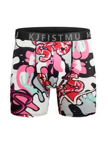 KJFISTMU Men's Boxer Briefs, 12-Piece Random Set, Breathable Underwear, Antibacterial, Stylish Men's Printed Graffiti, Comfortable Fit, Quick-Drying, Elastic Waistband With Anti-Slip And Secure Fit, Soft And Lightweight Fabric, Sports Men's Underwear - 彩色 - 查看 3