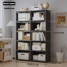 Freestanding Bookshelf, Multi-Tier Home Storage Cabinet, Living Room Bookcase, Wall Corner Organizer Shelf