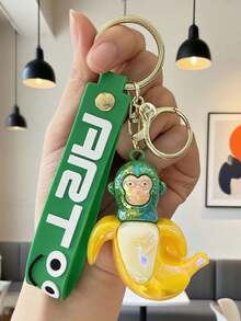 1pc Y2K Italian Brainrot Animal Shanhaijing Wooden Stick Keychain, Foreign Version Shanhaijing, Tung Tung Tung Sahur Abstract Figurine, Funny Accessory, Tralalerotralala Creative Desktop Decor, Abstract Art Figurine Pendant, National Fashion Accessory, Unisex Item