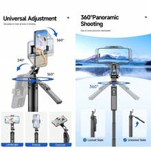 Bastão De Selfie com quadrapé Controle Bluetooth 1.8CM foto e vídeo com antivibração e estabilizador portátil MZP-305