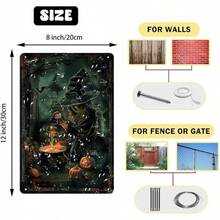 Generic Vintage Halloween Metal Sign Welcome Foolish Mortals Tin Sign Gothic Halloween Front Door Decor Signs For Home Patio Cafe Bar 8x12 Inch - P4 - 查看 3