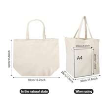 6Pcs Reusable Canvas Tote BagsCotton Tote Bag Tote Bags MultiPurpose Reusable Blank Canvas Bags Use Blank Plain Canvas Bag Large Grocery Shopping Bag For Grocery Shopping Craft DIY Drawing Bag