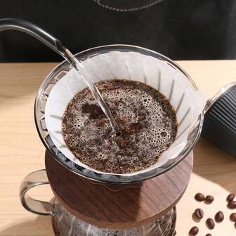 V-Shaped Pour Over Coffee Filter Papers, White, Home Use Drip Coffee Filter Papers