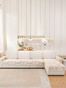 1pc Bohemian Style Diamond Quilted Plush Sofa Cushion, Country - Style Warm - Tone Sofa Cover, Anti - Slip & Pet Scratch - Resistant, All - Season Sofa Throw For Living/Dining/Bedroom/Study, Fits 1/2/3/4 - Seater & Sectional Sofas,Autumn Decor,Room Decor,Back To School,School Supplies