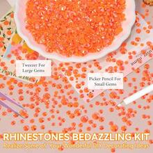 21000Pcs Orange AB Rhinestones For Bedazzling Kit, Mix Sizes Jelly Bedazzling Resin Gems, Orange Gems Bedazzling For Crafting, Flatback Resin Rhinestones For Craft DIY Face Makeup{"Color_name":"S8"} - S8 - 查看 5