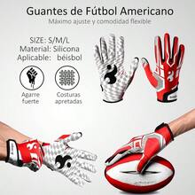 Guantes Futbol Americano, Guantes de Receptor para Futbol Americano, Ultra Grip, No Slip, para Jvenes y Adultos, Guantes Receptor Futbol Americano para Ftbol Americano, Softbol, Bisbol - CH - Ver 6