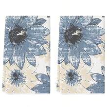 2 Stück Vintage Blume Muster Geschirrtücher, super saugfähige Mikrofaser moderne Putztücher, Kochbacken Geschirrtücher, Geschirrlappen, Handtücher, super weich & hochsaugfähig, Küchendekoration, Nachbarschaftsgeschenk, Muttertagsgeschenk, Geburtstagsgeschenk, Einweihungsgeschenk für Freunde, Küchenausstattung, Haushaltsgegenstände