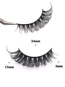 10 对 D 卷自然凌乱仿貂皮假睫毛，浓密奢华，打造惊艳妆容，可重复使用，易于佩戴 - 濃密款 - 查看 2