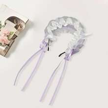 Diadema gótica de encaje con cuerno de diablo para Halloween, accesorio de disfraz para mujeres y niñas - Morado - Ver 5