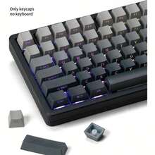 135 Keys PBT Double-Shot Keycap Set, Gradient Purple-Grey, Cherry MX Compatible For Gaming Mechanical Keyboards - Gradient Grey - View 2