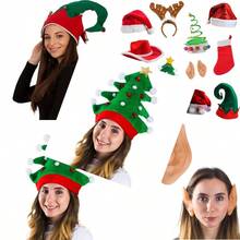 Christmas Hats 5 Pack Holiday Photo Booth Props Santa Hat Elf Hat Xmas Party Supplies