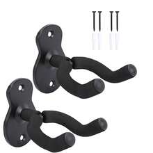 金属吉他壁挂架 1/2/3/4 件套，U 型吉他壁挂架，吉他支架挂钩，适用于原声吉他、电吉他、班卓琴、贝斯，是送给吉他手的礼物 - 黑色 - 查看 11