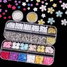 Nail Art Pearls Flatback Rhinestones Flower Nail Charms Gold Silver Beads White Half Round Supplies Luxurious Design Jewelry DIY Crafts Accessories For Women Manicure Decorations{"Color_name":"Colorful-16"} - 彩色-16 - 查看 3