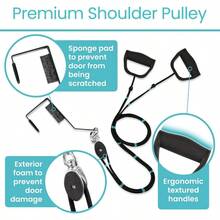 Shoulder Pulley Physical - Over Door Pulley Shoulder Rehab - Exercise Workout Equipment, Overhead Doorway System - Rotator Cuff Arm Injuries - Impingement Treatment - Metal Door Anchor - View 5
