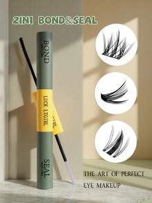 2 en 1 Adhesivo y sellador de pestañas 10ml, Pegamento y sellador de pestañas individuales en uno, Adhesivo y sellador de pestañas postizas súper fuerte para una aplicación talla grande fácil y mejor, creando un maquillaje de ojos perfecto. Perfecto para fiestas/citas/vacaciones, portátil para uso en movimiento. - Verde Oscuro - Ver 9