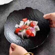 Plato hondo asimétrico con patrón de piedra, plato para verduras, plato de ensalada creativo y sencillo para el hogar, vajilla de cerámica de alta gama - Blanco - Ver 4