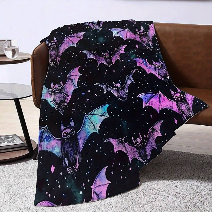 Jit's Festive Bat Print Blanket Soft, All-Season, Multi-Purpose, And Machine-Washable