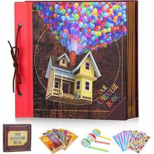 12x12 InchScrapbook Album Large Handmade Travel Scrapbook 60 Pages DIY Album For Anniversary Wedding Travelling Writing Baby Friends Family Couple Gifts Up House