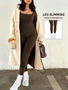 女式运动单板滑雪徒步拇指孔连体衣