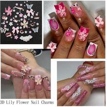 4 Boxes Pink Nail Gems Bow Flower Nail Charms For Acrylics - Irregular Crystals, Nails Rhinestone & Accessories For Women Nails Art Design Nails Decor(Pink){"Color_name":"Colorful-18"} - 彩色-18 - 查看 4