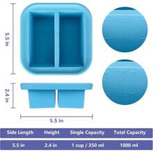 2 Cup Silicone Freezer Trays With Lid 4 Pack Silicone Freezer Molds Soup Freezer Containers Make 4 Perfect Soups, Broths, Stews, Sauces, Curries - 2孔4件裝 - 查看 3