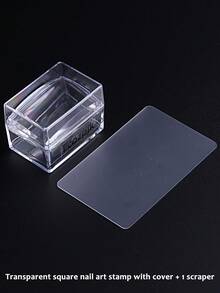 一套硅胶美甲印花套装，包含刮刀、方形透明美甲印章，适用于美甲、法式美甲和足疗 - 多功能印花工具，配有替换硅胶头和刮刀，美甲沙龙美甲DIY用品 - 無色 - 查看 14