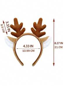 2pcs Christmas Reindeer Antler Headband, Reindeer Ear Hair Hoop Headpiece, Party Costume Accessory - Multicolor - View 3
